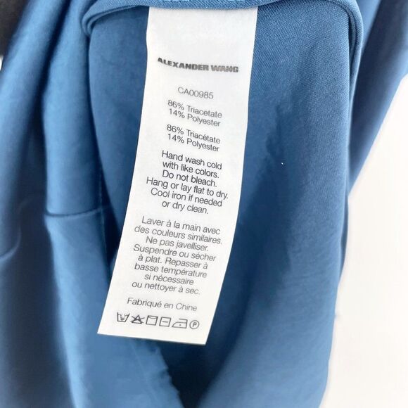 T Alexander Wang Racerback Midi Slip Dress Raw Trim Indigo Blue Women's 4 NEW - Picture 9 of 9